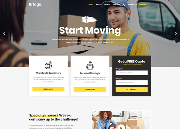 Moving Company Bridge Theme Demo